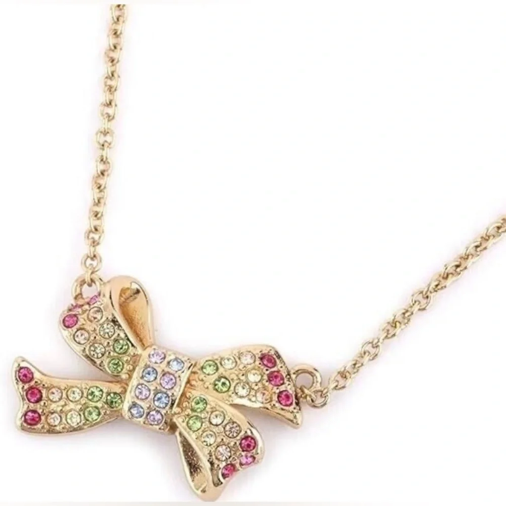 NWOT Coach Pave Bow Pendant Necklace MSRP $118